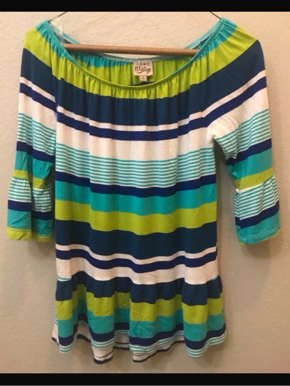Como Vintage Top Shirt Sz M Medium Juniors Stripe